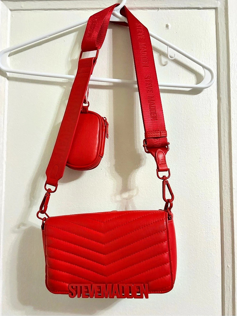 Steve Madden Red Chevron Crossbody Bag